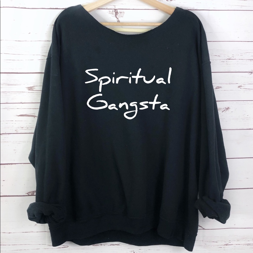 NEW Black Spiritual Gangsta Slouchy Sweater black - Picture 1 of 2
